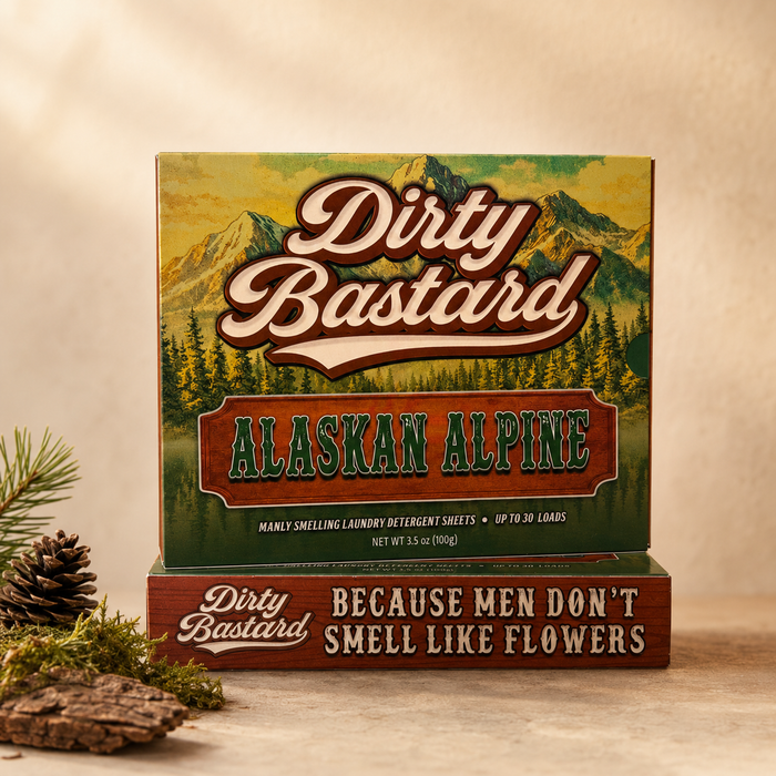 Alaskan Alpine Dirty Bastard pack — homepage card hero on cream surface