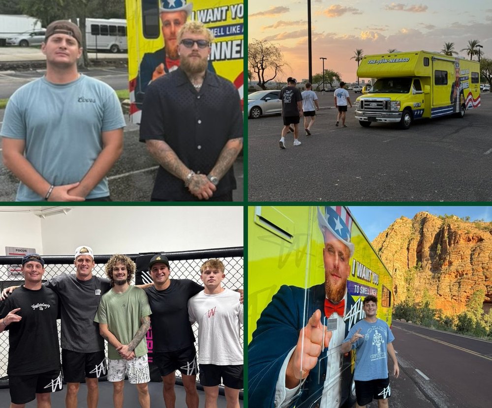 Dirty Bastard founder Maximus Mattuchio with Jake Paul on the W Brand Tour